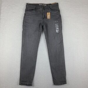 Eddie Bauer Jeans Womens 8 Gray Wash Boyfriend Mid Rise Slim Fleece Lined Denim